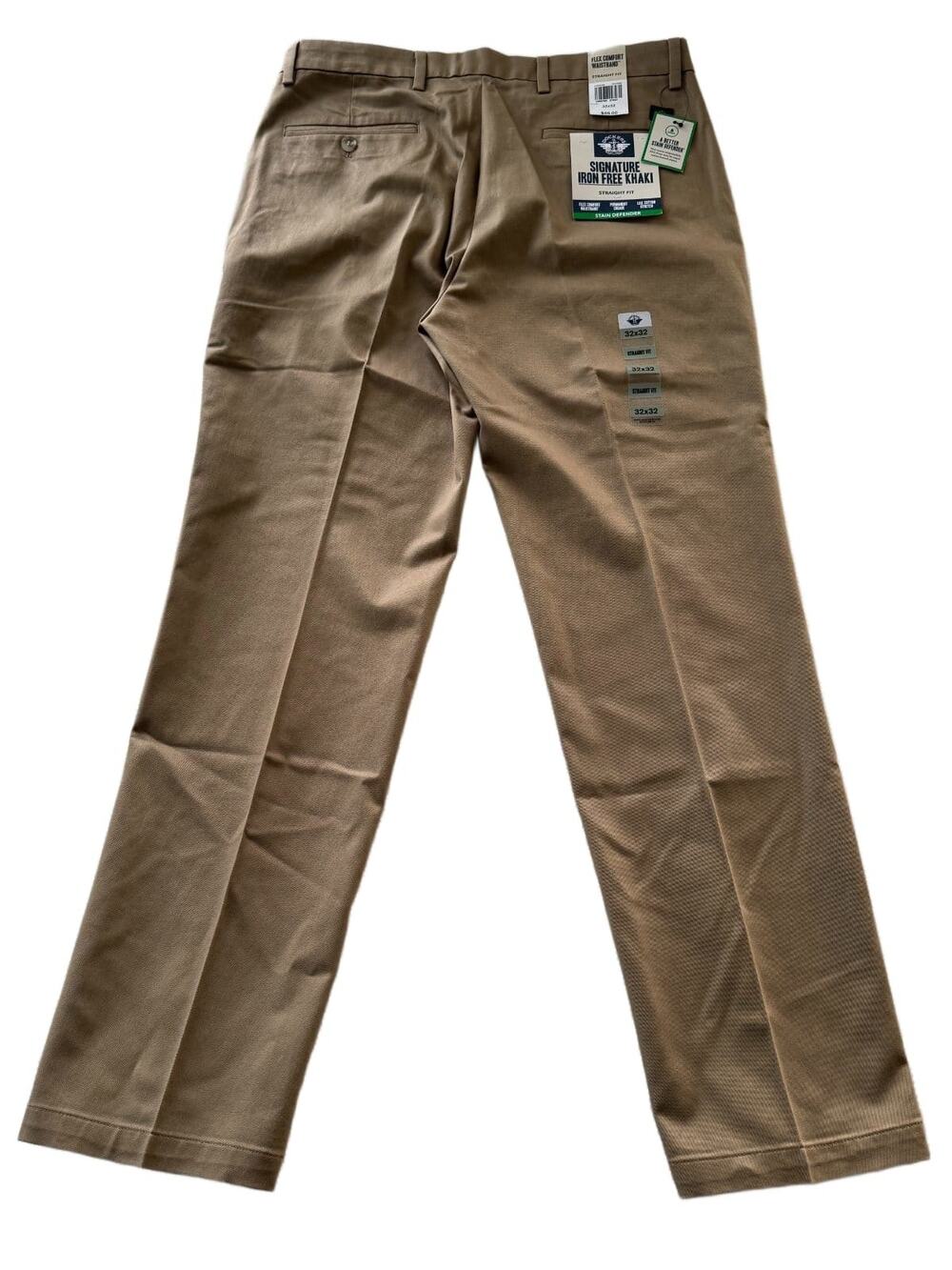 Dockers Signature Iron Free Khaki Pants Mens 32x32 Straight Fit Stain Defender N